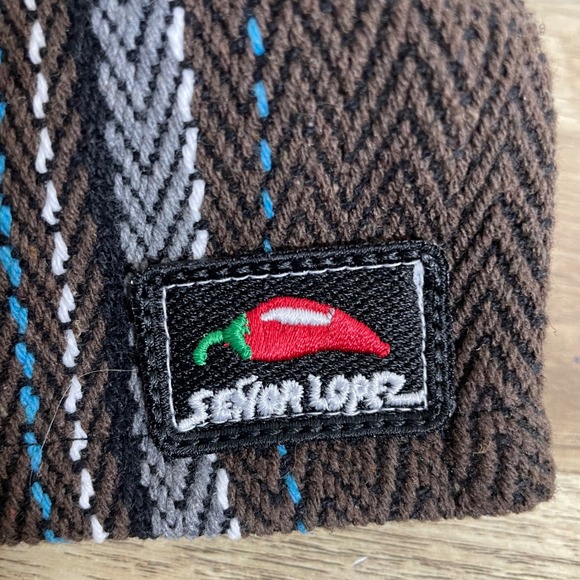 Original Senor Lopez Eco Mex Baja Hoodie Pullover Sweater Men Large Brown Stripe - Picture 6 of 9